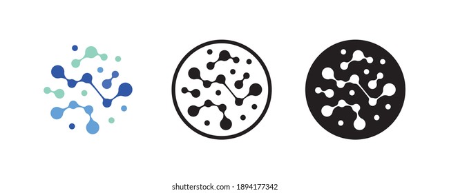 Probiotics bacteria icon, Healthy nutrition ingredient, Chemical structure of prebiotic substance icons button,vector, sign, symbol, logo, illustration, editable stroke, flat design isolaated on white