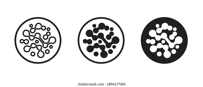 Probiotics bacteria icon, Healthy nutrition ingredient, Chemical structure of prebiotic substance icons button,vector, sign, symbol, logo, illustration, editable stroke, flat design isolaated on white