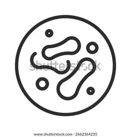 probiotics bacteria icon, lactobacillus linear vector illustration