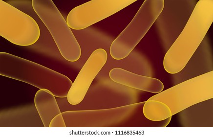 Probiotics bacteria Lactobacillus salivarius, vector illustration. Good bacteria microorganism, probiotic concept background.