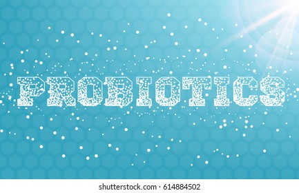 Probiotics Bacteria Lettering - Microbiological Treatment of Various Diseases - Medical Flyer Poster Mock Up Template Layout Vector Art Illustration