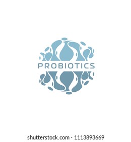 probiotics bacteria logo. concept of healthy nutrition ingredient for therapeutic purposes. simple flat style trend modern logotype graphic design isolated on white background