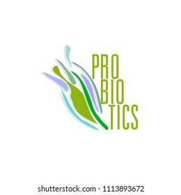 probiotics bacteria logo. concept of healthy nutrition ingredient for therapeutic purposes. simple flat style trend modern logotype graphic design isolated on white background