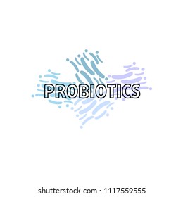 probiotics bacteria logo. concept of healthy nutrition ingredient for therapeutic purposes. simple flat style trend modern logotype graphic design isolated on white background
