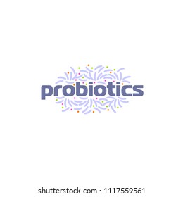 probiotics bacteria logo. concept of healthy nutrition ingredient for therapeutic purposes. simple flat style trend modern logotype graphic design isolated on white background
