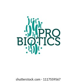 probiotics bacteria logo. concept of healthy nutrition ingredient for therapeutic purposes. simple flat style trend modern logotype graphic design isolated on white background
