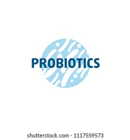 probiotics bacteria logo. concept of healthy nutrition ingredient for therapeutic purposes. simple flat style trend modern logotype graphic design isolated on white background
