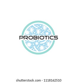 probiotics bacteria logo. concept of healthy nutrition ingredient for therapeutic purposes. simple flat style trend modern logotype graphic design isolated on white background