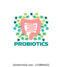 probiotics bacteria logo. concept of healthy nutrition ingredient for therapeutic purposes. simple flat style trend modern logotype graphic design isolated on white background