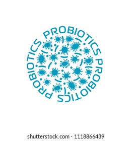 probiotics bacteria logo. concept of healthy nutrition ingredient for therapeutic purposes. simple flat style trend modern logotype graphic design isolated on white background