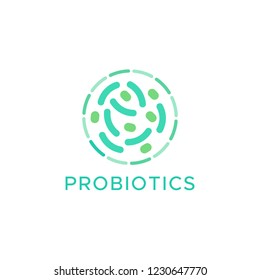 Probiotics bacteria logo design. Healthy nutrition ingredient for therapeutic