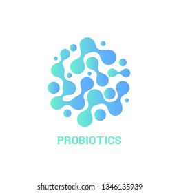 Probiotics Bacteria Logo Design. Healthy Nutrition Ingredient For Therapeutic