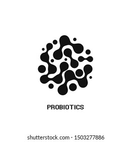 Probiotics bacteria logo design. Healthy nutrition ingredient for therapeutic