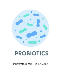 Probiotics bacteria logo design. Healthy nutrition ingredient for therapeutic.