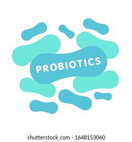 Probiotics bacteria logo design. Healthy nutrition ingredient for therapeutic.