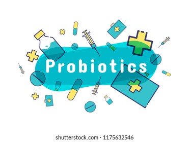 Probiotics Bacteria Logo Prebiotic Lactobacillus Vector Stock Vector ...