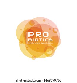 Probiotics bacteria logo. Prebiotic, Lactobacillus Vector Icon Design. Medical icons vector seamless pattern.White Background made from pills and capsules. Vector Illustration.