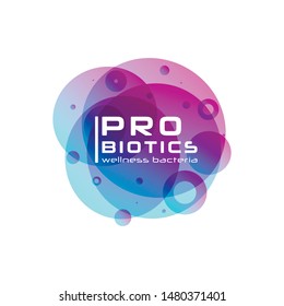 Probiotics bacteria logo. Prebiotic, Lactobacillus Vector Icon Design. Medical icons vector seamless pattern.White Background made from pills and capsules. Vector Illustration.