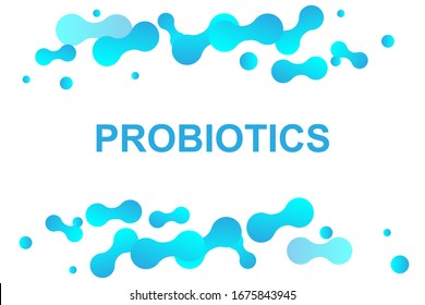 Logo der Probiotics-Bakterien. Prebiotic, Lactobacillus Vektorillustration Icon Design. Medizinische Symbole Vektorillustration nahtlose Muster.Weißer Hintergrund aus Tabletten und Kapseln. Vektorillustration Illustration. 