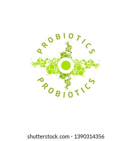 Probiotics bacteria logo. Simple flat style trend modern logotype graphic design isolated on white background. Prebiotic, Lactobacillus Vector Icon Design.