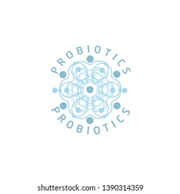 Probiotics bacteria logo. Simple flat style trend modern logotype graphic design isolated on white background. Prebiotic, Lactobacillus Vector Icon Design.