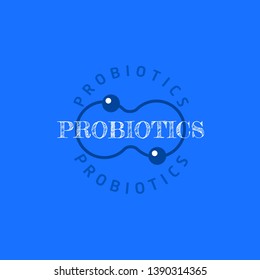 Probiotics bacteria logo. Simple flat style trend modern logotype graphic design isolated on white background. Prebiotic, Lactobacillus Vector Icon Design.