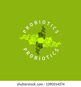 Probiotics bacteria logo. Simple flat style trend modern logotype graphic design isolated on white background. Prebiotic, Lactobacillus Vector Icon Design.