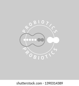 Probiotics bacteria logo. Simple flat style trend modern logotype graphic design isolated on white background. Prebiotic, Lactobacillus Vector Icon Design.