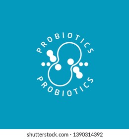 Probiotics bacteria logo. Simple flat style trend modern logotype graphic design isolated on white background. Prebiotic, Lactobacillus Vector Icon Design.
