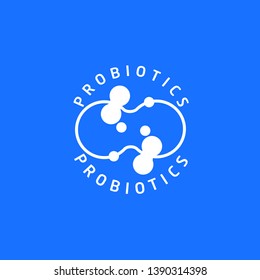 Probiotics bacteria logo. Simple flat style trend modern logotype graphic design isolated on white background. Prebiotic, Lactobacillus Vector Icon Design.