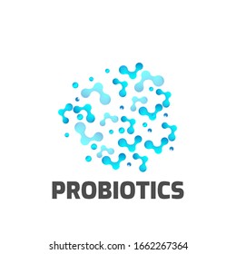 Probiotics bacteria logo. Simple flat style trend modern logotype graphic design isolated on white background. Prebiotic, Lactobacillus Vector Icon Design.