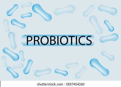 Logotipo de bacterias de los probióticos. Tendencia simple de estilo plano diseño gráfico de logotipo moderno aislado en fondo blanco. Diseño de iconos prebióticos, Lactobacillus.
