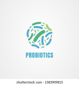 Probiotics bacteria logo vector. Lactobacillus icon vector.