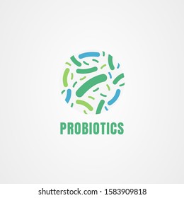 Probiotics bacteria logo vector. Lactobacillus icon vector.