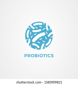 Probiotics bacteria logo vector. Lactobacillus icon vector.