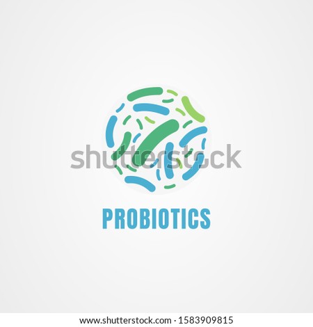 Probiotics bacteria logo vector. Lactobacillus icon vector.