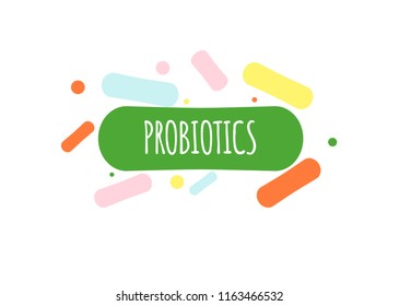 probiotics and bacteria. Simple flat style trend of modern probiotics logo graphic design, isolated on white background.Good bacteria of microorganisms isolated on white background.
