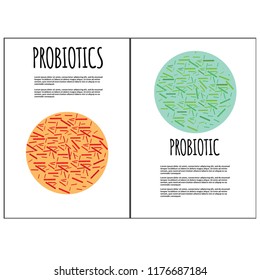 probiotics and bacteria. Simple flat style trend of modern probiotics logo graphic design, isolated on white background.Good bacteria of microorganisms isolated on white background.
