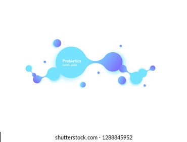 Probiotics bacteria vector design Concept of design with Lactobacillus Probiotic Bacteria. Template design with Prebiotic healthy nutrition ingredient