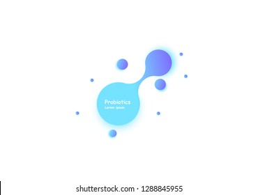 Probiotics bacteria vector design.  Concept of design with Lactobacillus Probiotic Bacteria. Template design with Prebiotic healthy nutrition ingredient