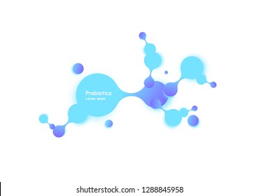 Probiotics bacteria vector design.  Concept of design with Lactobacillus Probiotic Bacteria. Template design with Prebiotic healthy nutrition ingredient