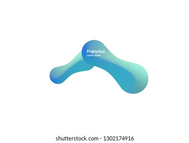 Probiotics bacteria vector design. Concept of design with Lactobacillus Probiotic Bacteria. Template design with Prebiotic healthy nutrition ingredient