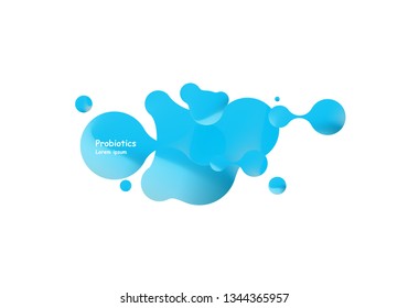 Probiotics bacteria vector design. Concept of design with Lactobacillus Probiotic Bacteria. Template design with Prebiotic healthy nutrition ingredient