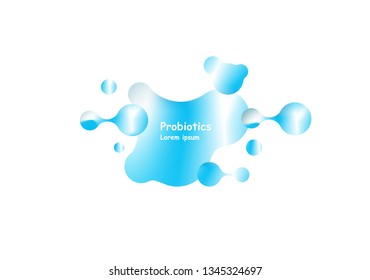Probiotics bacteria vector design. Concept of design with Lactobacillus Probiotic Bacteria. Template design with Prebiotic healthy nutrition ingredient