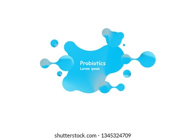 Probiotics bacteria vector design. Concept of design with Lactobacillus Probiotic Bacteria. Template design with Prebiotic healthy nutrition ingredient