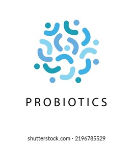 Probiotics bacteria vector design. Concept of design with Lactobacillus Probiotic Bacteria. Design with Prebiotic healthy nutrition ingredient