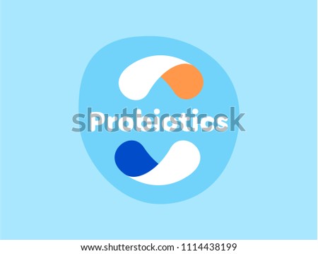 Probiotics Bacteria Vector Icon. Prebiotic, Lactobacillus Vector Icon Design. Concept of Logo or Vector Symbol contains Lactobacillus Probiotic Bacteria.