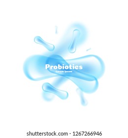 Probiotics Bacteria Vector Illustration. Biology, Science Background. Microscopic Bacteria
