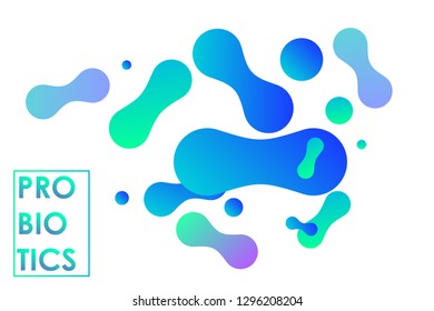 Probiotics Bacteria Vector illustration. Biology, Science background. Microscopic bacteria closeup.