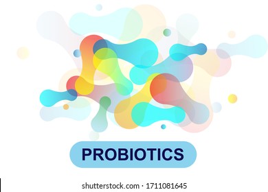 Probiotics Bacteria Vector illustration. Biology, Science background. Microscopic bacteria closeup